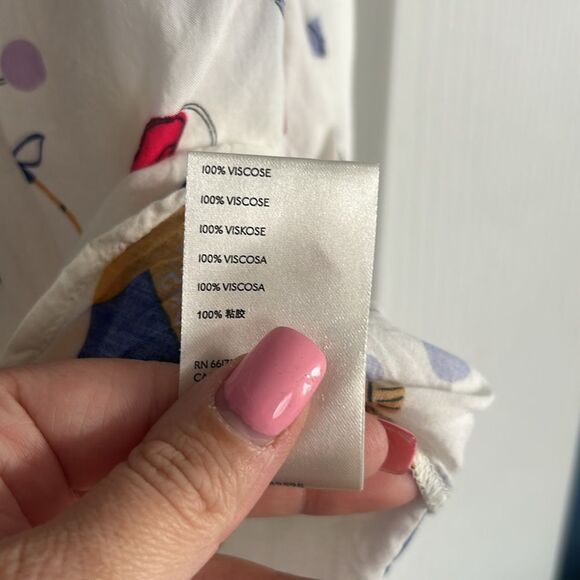 Anthropologie Maeve Snow Day Novelty Print Blouse Top Size 8 - Picture 5 of 7